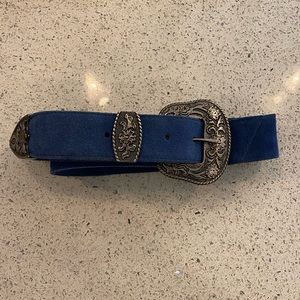 Free People Blue Western Real Suede Belt- New